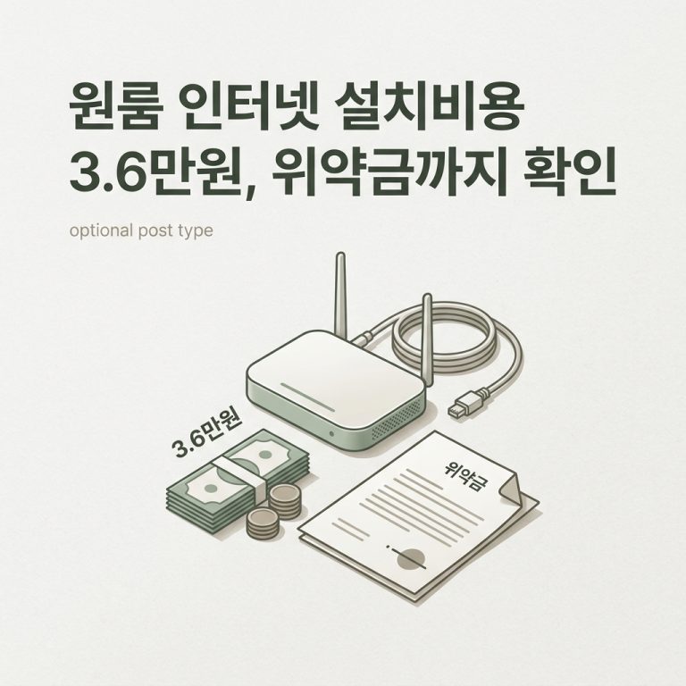 ai thumbnail minimal 원룸 인터넷 설치비용 3.6만원 위약금까지 확인 1786640272