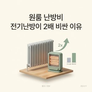 ai thumbnail minimal 원룸 난방비 전기난방이 2배 비싼 이유 1789700360