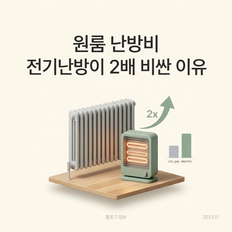 ai thumbnail minimal 원룸 난방비 전기난방이 2배 비싼 이유 1789700360
